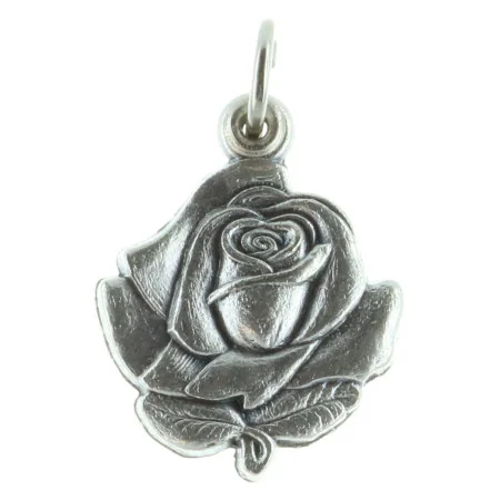 Médaille métal en forme de Rose et Apparition de Lourdes