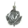 Médaille métal en forme de Rose et Apparition de Lourdes Médaille métal en forme de Rose et Apparition de Lourdes