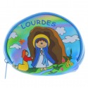Porte monnaie de Lourdes à zip et illustration Apparition de Lourdes