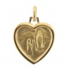 Gold-plated heart-shaped Lourdes Apparition medallion