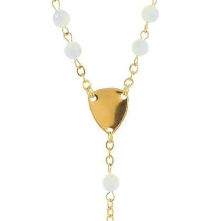Chapelet de Lourdes nacre blanche et coeur apparition et basilique de Lourdes