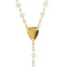 Chapelet de Lourdes nacre blanche et coeur apparition et basilique de Lourdes Chapelet de Lourdes nacre blanche et coeur apparition et basilique de Lourdes