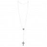Swarovski crystal Lourdes rosary, silver chain and Lourdes Apparition centerpiece