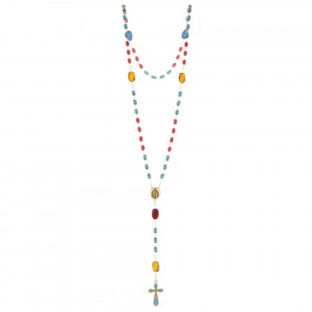 Lourdes rosary and Vallauris glass colour beads