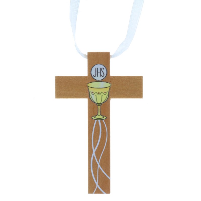 Croix d'aube de communion décorée d'un calice 9,5 cm