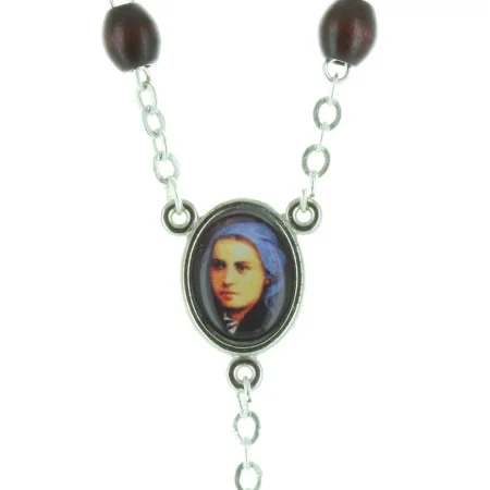 Chapelet de Sainte Bernadette en bois avec sa boîte