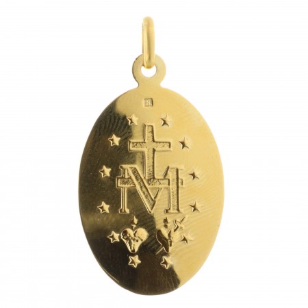 Médaille de la Vierge Miraculeuse Plaqué Or 18 carats facetée