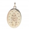 Médaille de la Vierge Miraculeuse Plaqué Or 18 carats, contour strass et pierres bleues