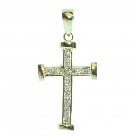 Gold-Plated cross pendant with glitter