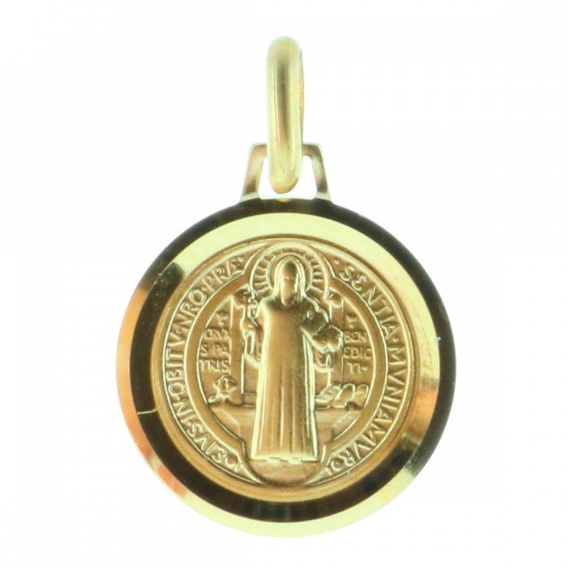 Gold-Plated Saint Benedict medal 12mm