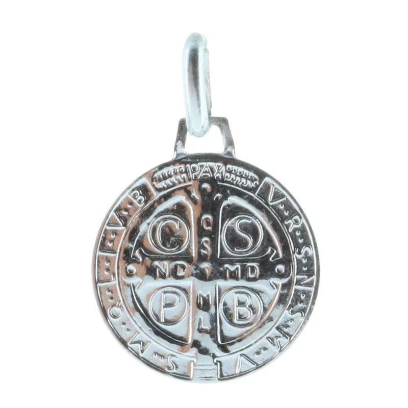 Médaille Saint Benoît Argentée - Diamètre 4,6 Cm - Qualité, Livraison Gratuite - Pour Dévotion, Collection, Cadeau