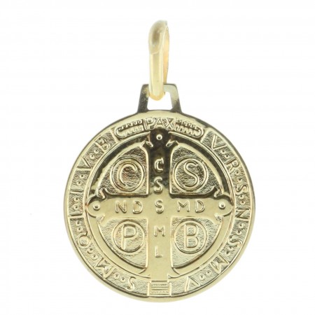 Saint Benedict round medal 18-carat Gold-Plated