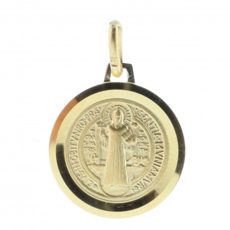 Saint Benedict round medal 18-carat Gold-Plated