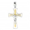 Pendentif croix Argent dorée avec le Christ