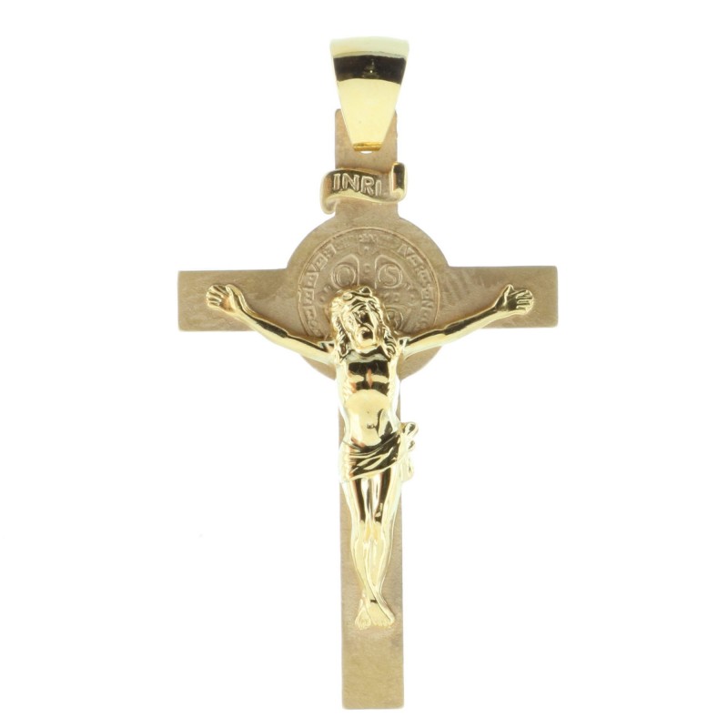 Saint Benedict cross pendant Gold-Plated