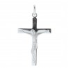 Silver thin cross pendant with Christ