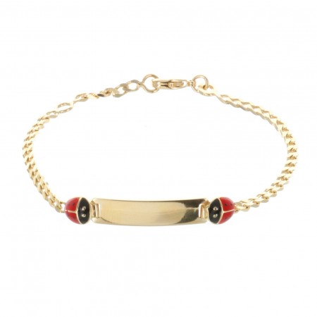Gold-Plated chain bracelet for children with a ladybug decoration
