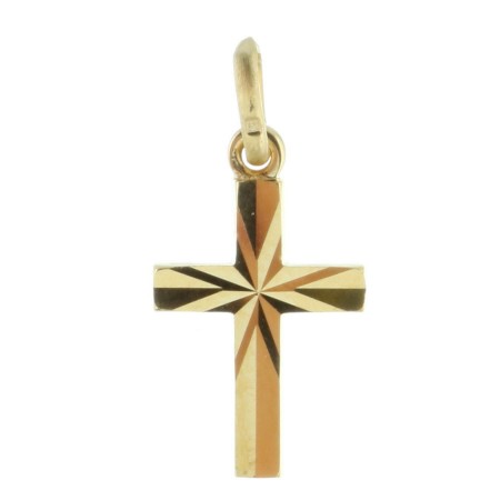 Gold-Plated diamond and faceted cross pendant