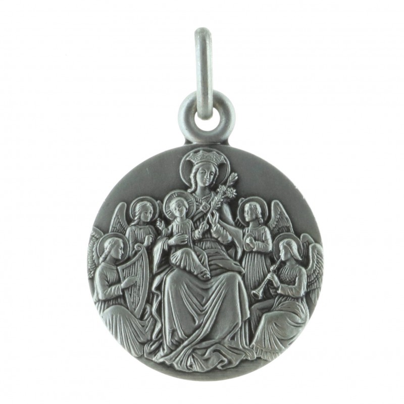 Médaille ronde Argent de la Vierge Marie aux Anges