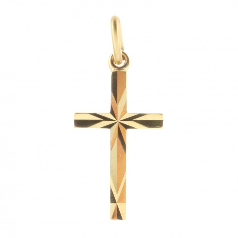 Gold-Plated cross pendant with smooth curves