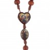 Mary Undoer of Knots Cord rosary centerpiece and beads with image of