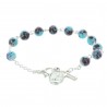 Rosary bracelet colour spotted beads and Lourdes Apparition