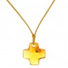 Fancy necklace sliding lace and strass cross pendant