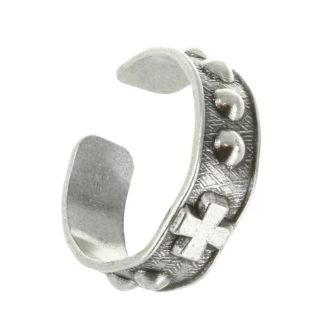 Bague dizainier réglable en métal argenté