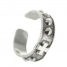 Silver-plated metal adjustable rosary ring