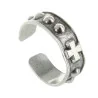 Bague dizainier réglable en métal argenté