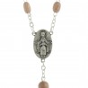 Lourdes rosewood rosary, silver-plated chain and Apparition centerpiece