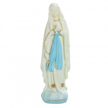 Our Lady of Lourdes glow-in-the-dark resin statue 14 cm