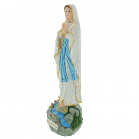 Decorated statue of Our Lady on a rock 25 cm