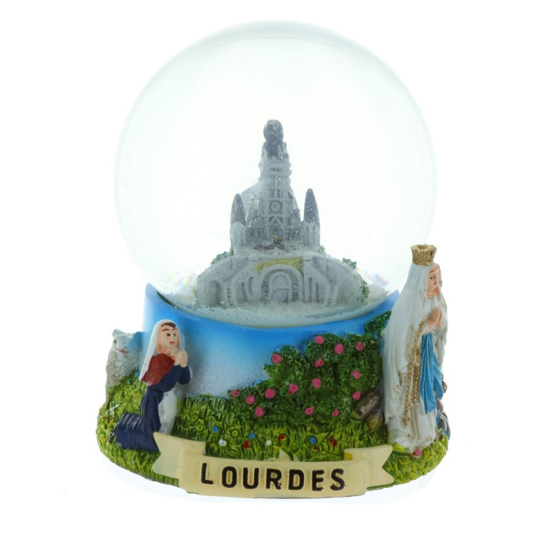 Boule de Neige décor Apparition et Basilique de Lourdes