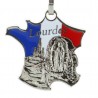 Porte-clés carte de France et Apparition de Lourdes