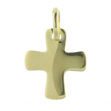 Gold-Plated curved cross pendant