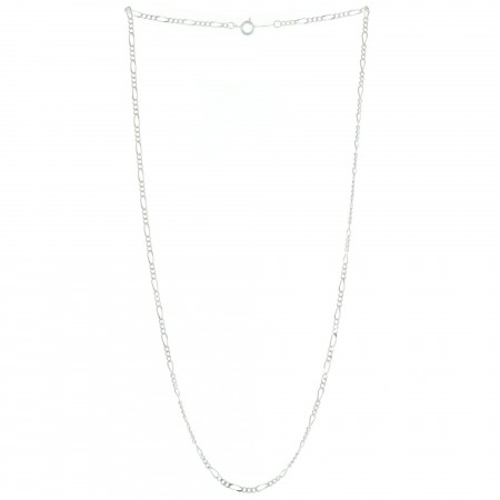 Silvery metal chain and alternate mesh 50cm