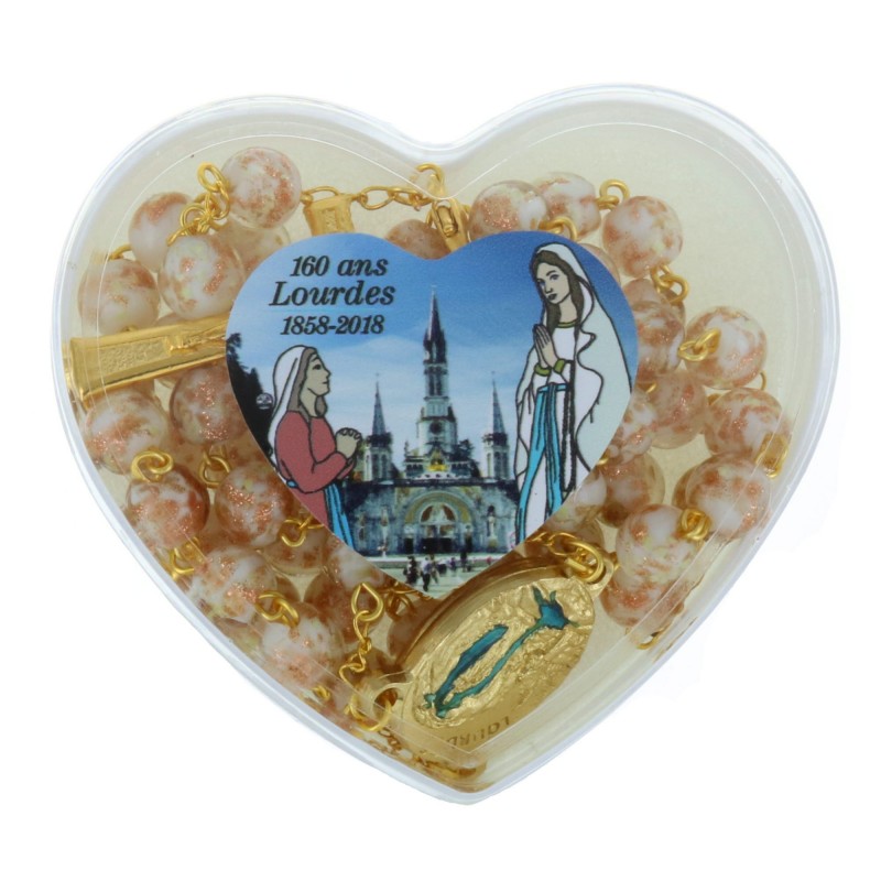 Chapelet de Lourdes en verre de Murano