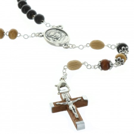 Saint Bernadette wood rosary with 6 decades