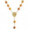 Chapelet de Lourdes en Plaqué Or et grains en Ambre