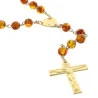 Chapelet de Lourdes en Plaqué Or et grains en Ambre