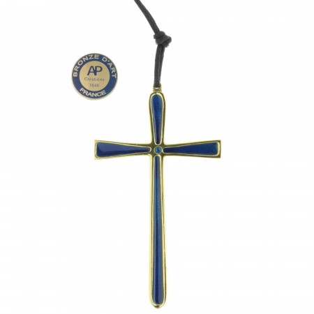 Crucifix épuré en Bronze 10 cm