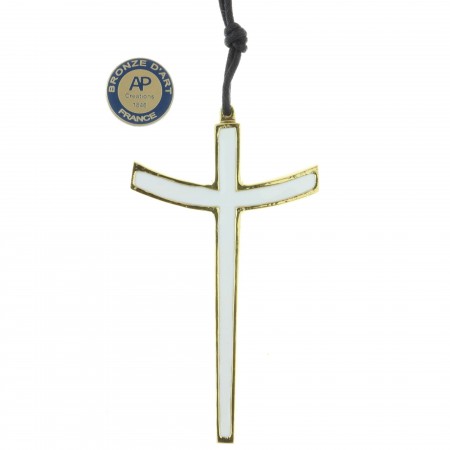 Bronze enamelled crucifix 10 cm