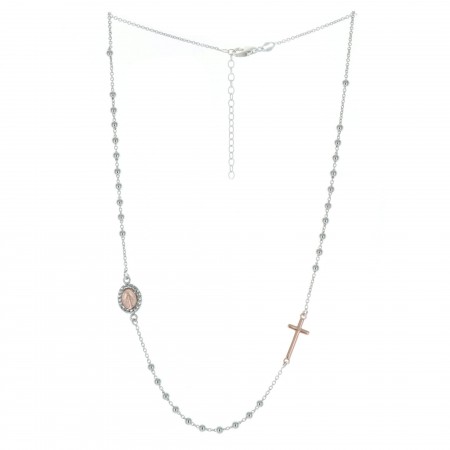 Our Lady of Grace Sterling silver rosary necklace
