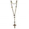 Saint Benedict rosary on cord and wooden beads