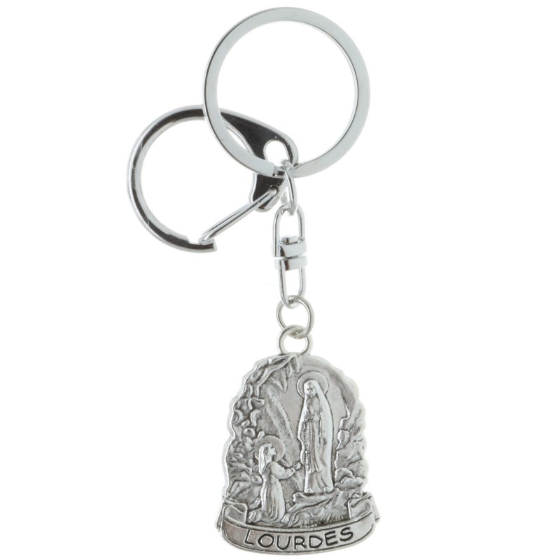 Porte-clés de Lourdes avec gouttes d'eau de Lourdes