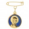 Our Lady and Lourdes Apparition Two-sides golden metal pin