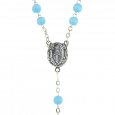 Glass Lourdes rosary with its small prayer booklet