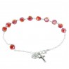 Silver Lourdes rosary bracelet and crystal pearls
