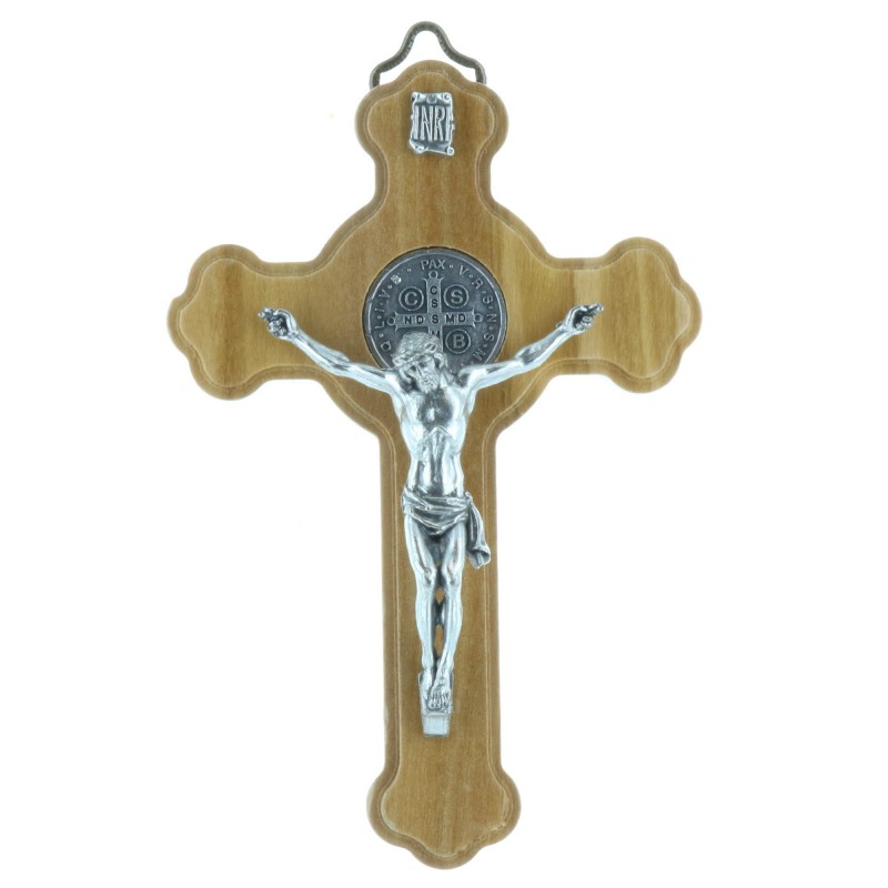 Olive wood Saint Benedict crucifix 10cm